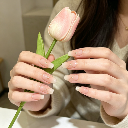 Heart & Gold Lattice Nails