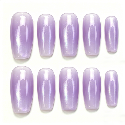 Pastel Purple Shimmer Press On Nails