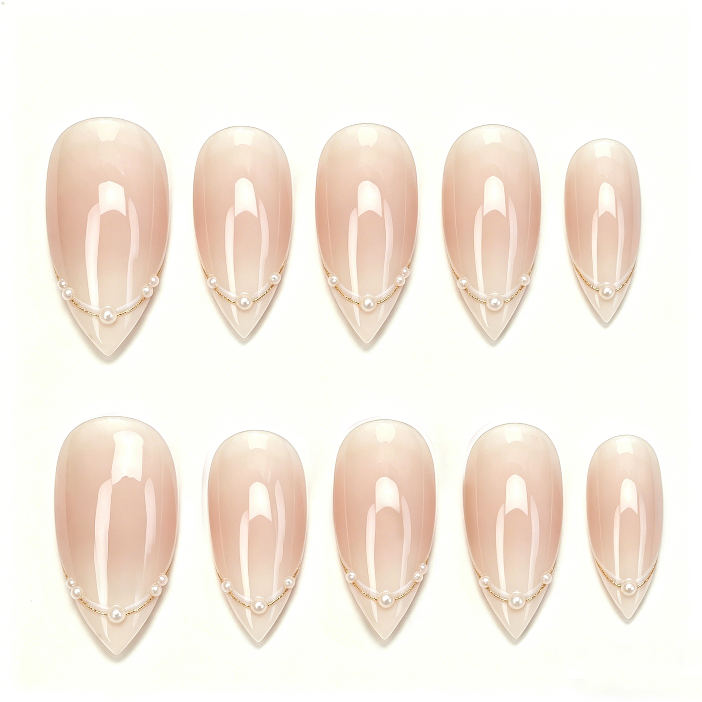 Pearl Chain French Nails
