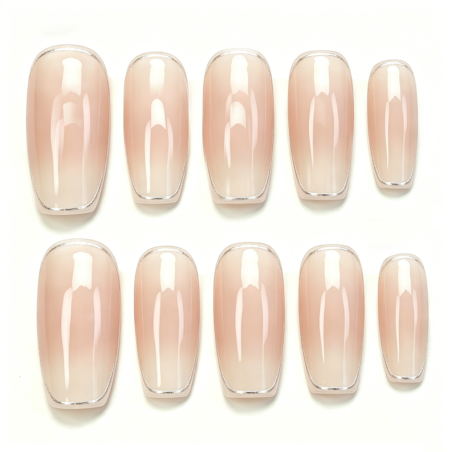 Silver Lined Outline Nails