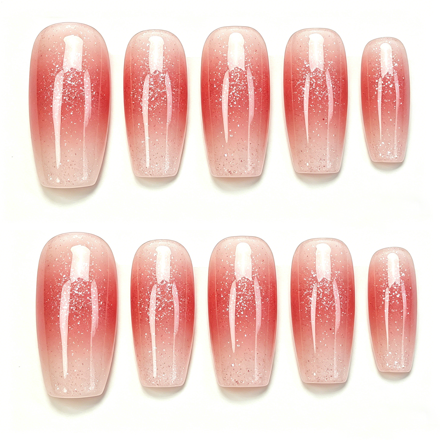 Red Glitter Ombre Nails